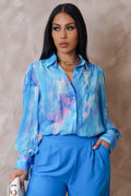 Blue Abstract Blouse