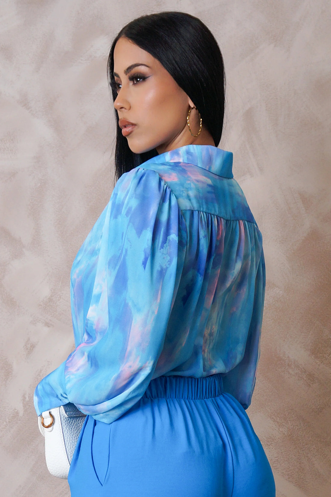 Blue Abstract Blouse