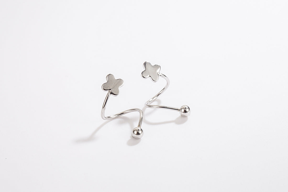 1 Pair 925 Sterling Silver Heart Shape Ear Studs