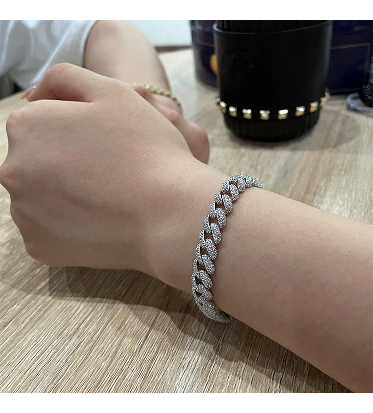 925 Sterling Silver Bracelets Hip-Hop