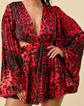 Red Leopard Romper Dress